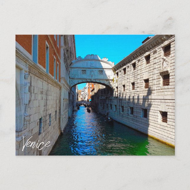 Venice Italy Bridge of Sighs Canal Travel Postcard (Front)