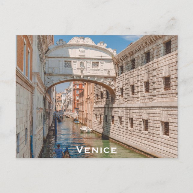 Venice Italy Bridge of Sighs Travel Photo Postcard (Front)