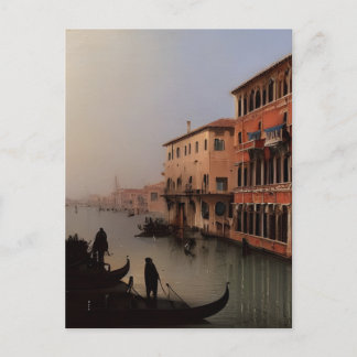 Venice Italy Canal and Gondolas Painting Postcard