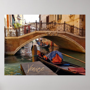 Venice Italy Canal Boat Travel Poster