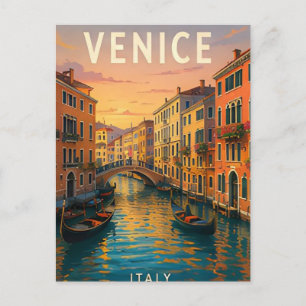 Venice Italy Canal Bridges Italian Waterfront  Postcard