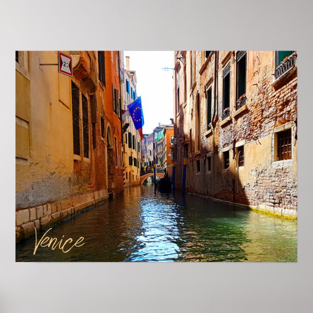 Venice Italy Canal Living Pretty Little Bridge Poster (Front)