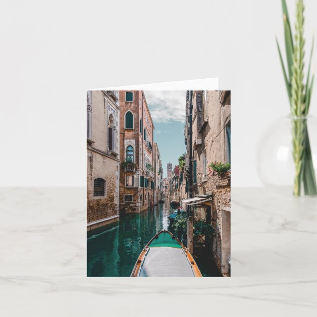 Venice Italy Canal Scene Premium Note Card (Front)