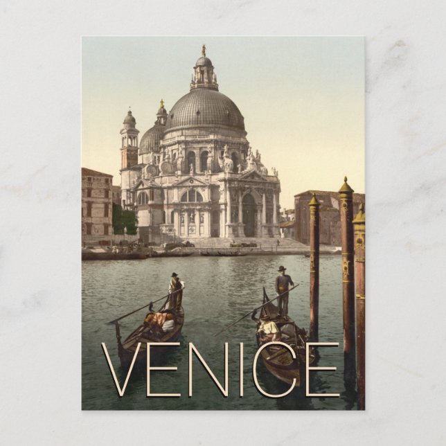 Venice Italy Church of Salute Gondolas Postcard (Front)