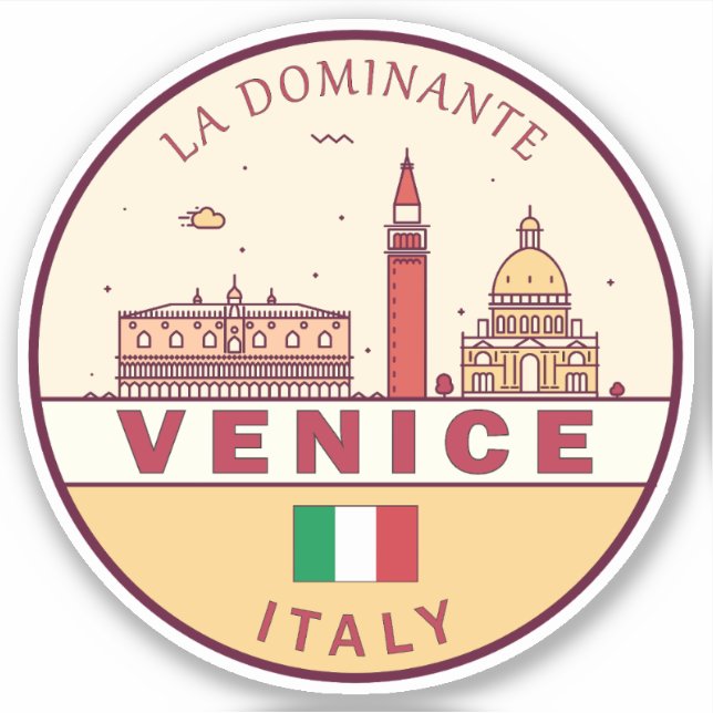 Venice Italy City Skyline Emblem (Front)