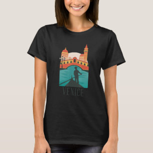 Venice Italy City Skyline Silhouette Outline Sketc T-Shirt