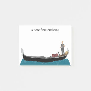 Venice, Italy Gondola and Gondolier Personalised Post-it Notes