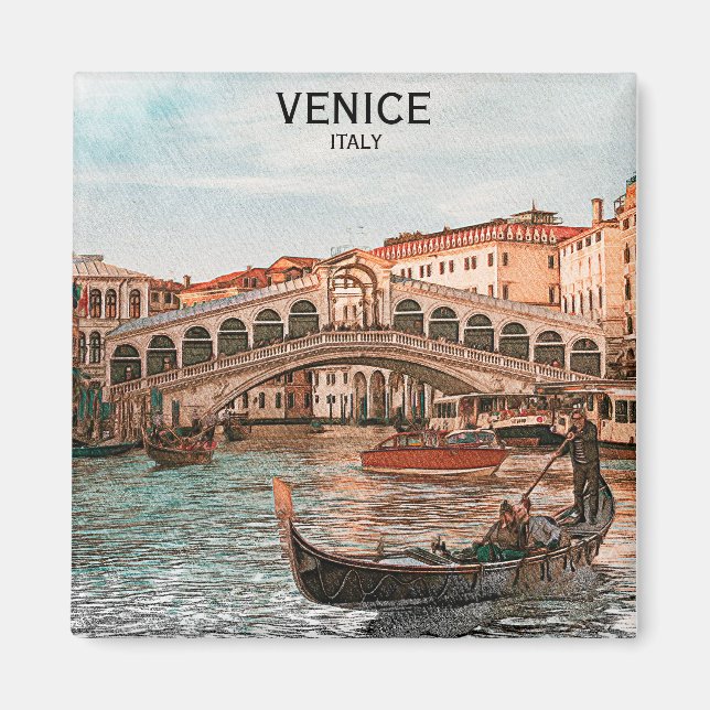 Venice Italy Gondola City Canal View Magnet (Front)