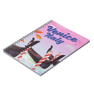 Venice Italy Gondola vacation print. Notebook