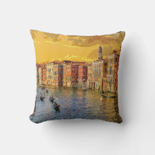 Venice Italy Gondola Waterway Building #15 Cushion