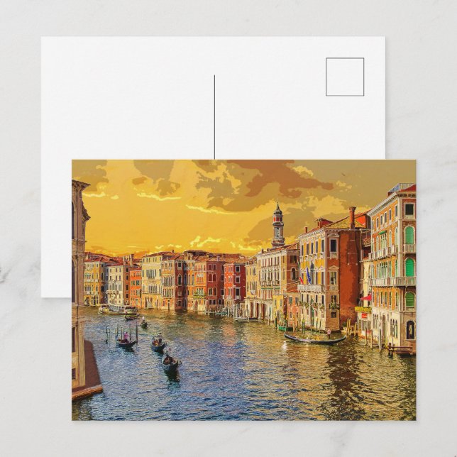 Venice Italy Gondola Waterway Building #15 Postcard (Front/Back)