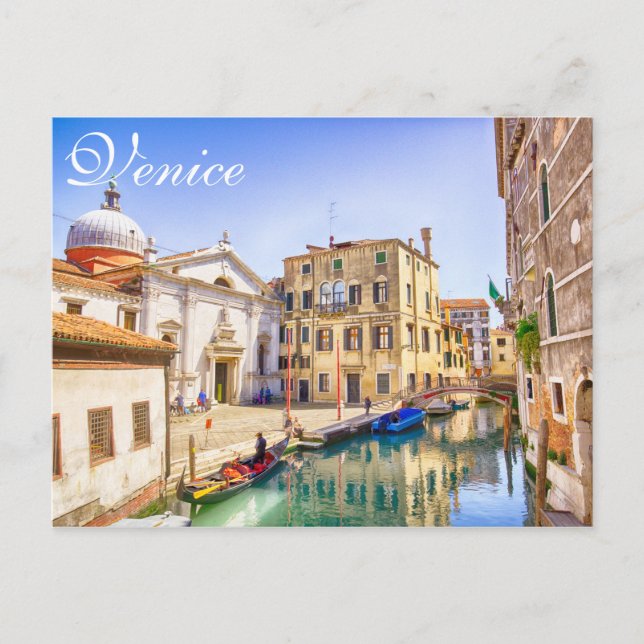 Venice Italy Gondolas City View Artistic Postcard (Front)
