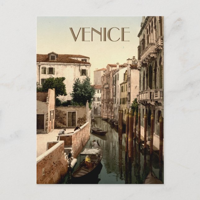 Venice Italy Gondolas on Canal Postcard (Front)