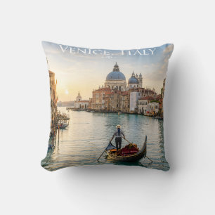Venice Italy Grand Canal Gondola Sunset Cushion