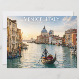 Venice Italy Grand Canal Gondola Sunset Invitation