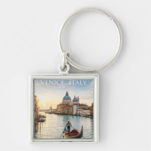 Venice Italy Grand Canal Gondola Sunset Key Ring