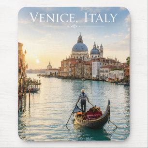 Venice Italy Grand Canal Gondola Sunset Mouse Mat