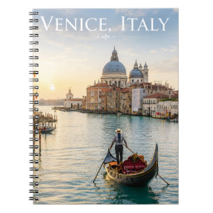 Venice Italy Grand Canal Gondola Sunset Notebook
