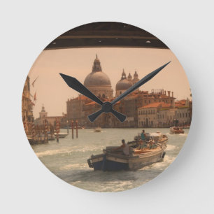 Venice Italy Grand Canal Vintage Round Clock