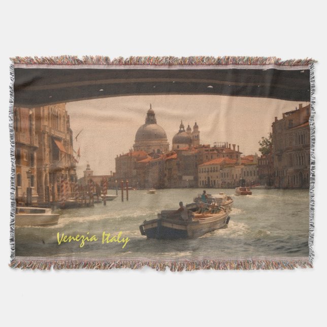 Venice Italy Grand Canal Vintage  Throw Blanket (Front)