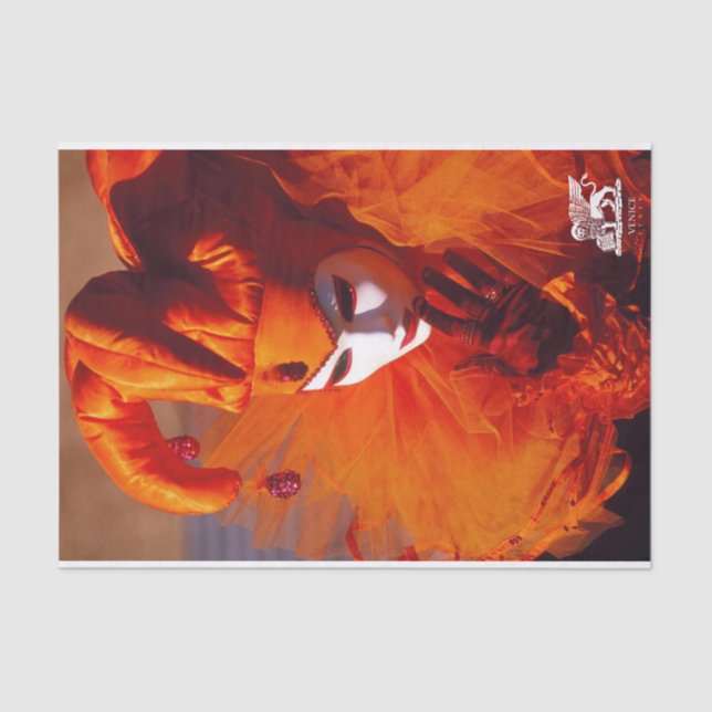 Venice, Italy (IT) - Orange Carnival Costume Tissue Paper (Front)