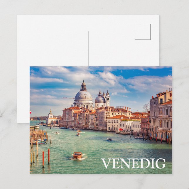 Venice-Italy map Postcard (Front/Back)