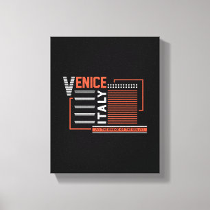 Venice Italy Modern Geometric Typography Design Canvas Print