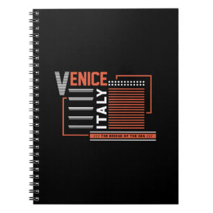 Venice Italy Modern Geometric Typography Design Notebook