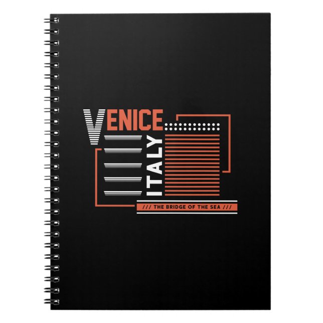 Venice Italy Modern Geometric Typography Design Notebook (Front)
