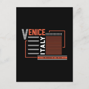 Venice Italy Modern Geometric Typography Design Postcard