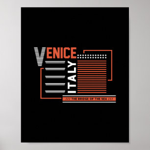Venice Italy Modern Geometric Typography Design Poster