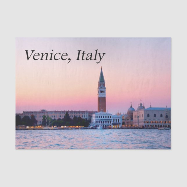 Venice, Italy Pink Sunset Tissue Paper (Front)