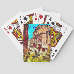 Venice Italy Playing cards & monogrammed letters