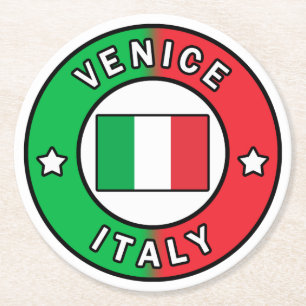 Venice Italy Round Paper Coaster