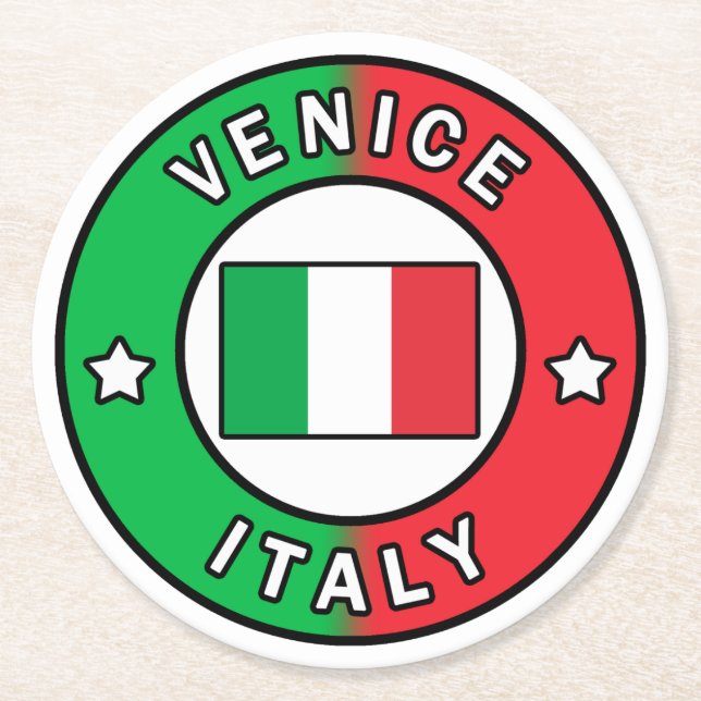 Venice Italy Round Paper Coaster (Front)