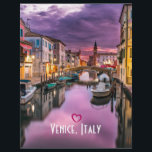 Venice, Italy Scenic Canal & Venetian Architecture Flyer<br><div class="desc">A flyer with a beautiful scenic landscape photo of a canal in Venice,  Italy. With dark purple clouds,  looks like a storm is coming. Great capture of the unique venetian architecture and watery reflections. Customisable text says: Venice,  Italy with a little heart above the words.</div>