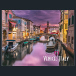 Venice, Italy Scenic Canal & Venetian Architecture Flyer<br><div class="desc">A horizontal flyer with a beautiful scenic landscape photo of a canal in Venice,  Italy. With dark purple clouds,  looks like a storm is coming. Great capture of the unique venetian architecture and watery reflections. Customisable text says: Venice,  Italy with a little heart above the words.</div>