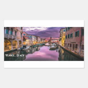 Venice, Italy Scenic Canal & Venetian Architecture Rectangular Sticker