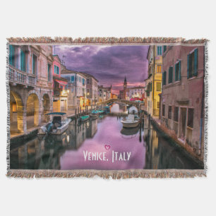 Venice, Italy Scenic Canal & Venetian Architecture Throw Blanket