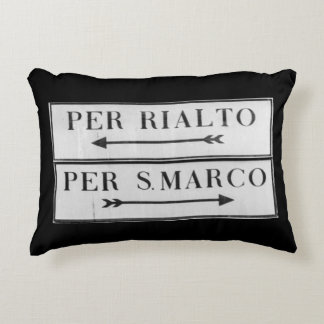 Venice, Italy Sign for Rialto & San Marco - Cushio Decorative Cushion