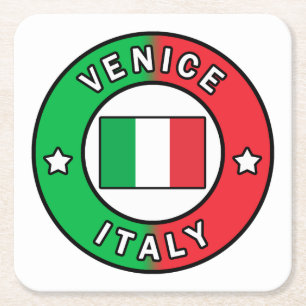 Venice Italy Square Paper Coaster