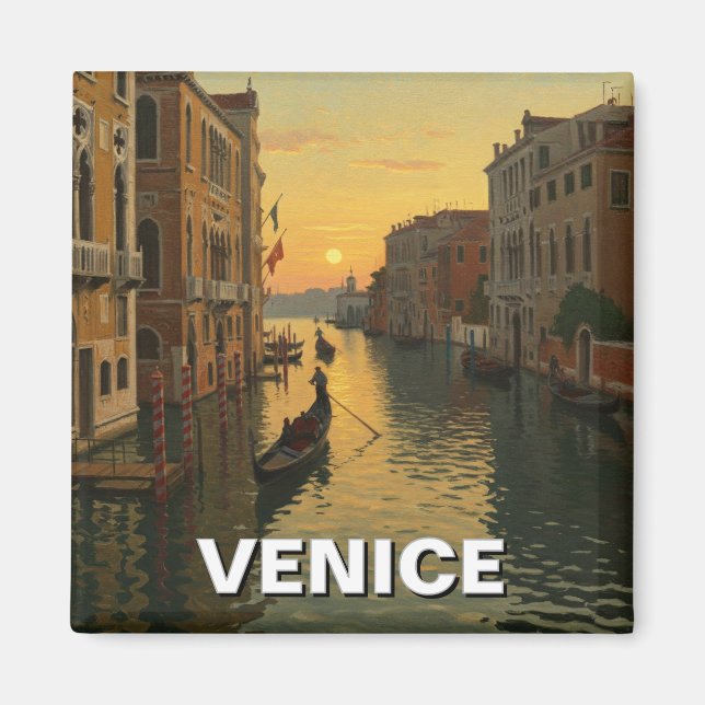 Venice Italy Travel Souvenir Painting Magnet (Front)