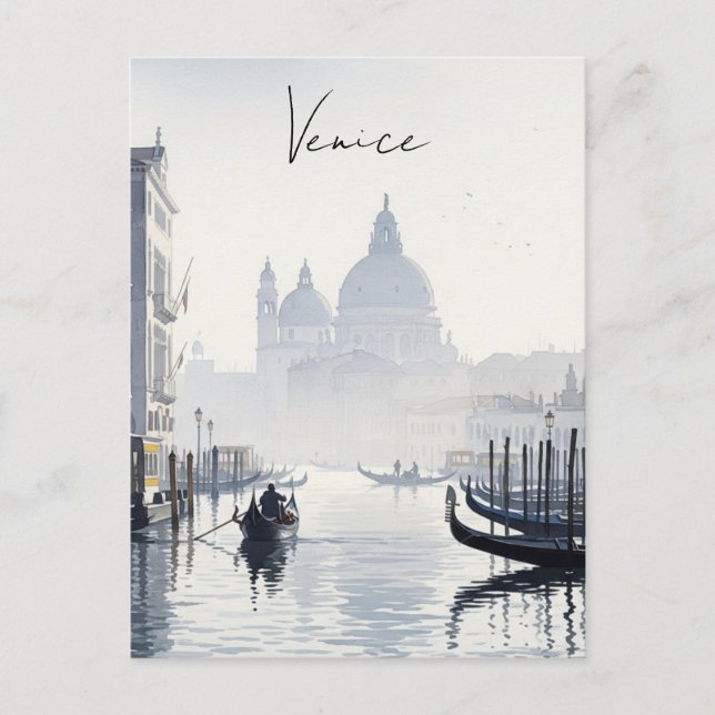 Venice Italy Travel Souvenir Watercolor Postcard (Front)