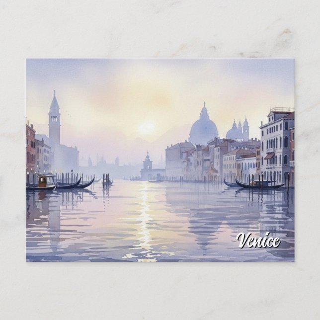 Venice Italy Travel Souvenir Watercolor Postcard (Front)