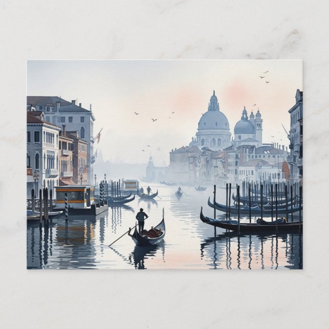 Venice Italy Travel Souvenir Watercolor Postcard (Front)