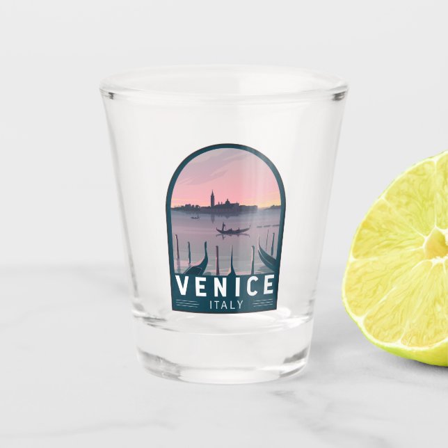 Venice Italy Travel Vintage Art Shot Glass (Front)