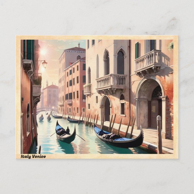Venice Italy Travel Vintage Postcard (Front)