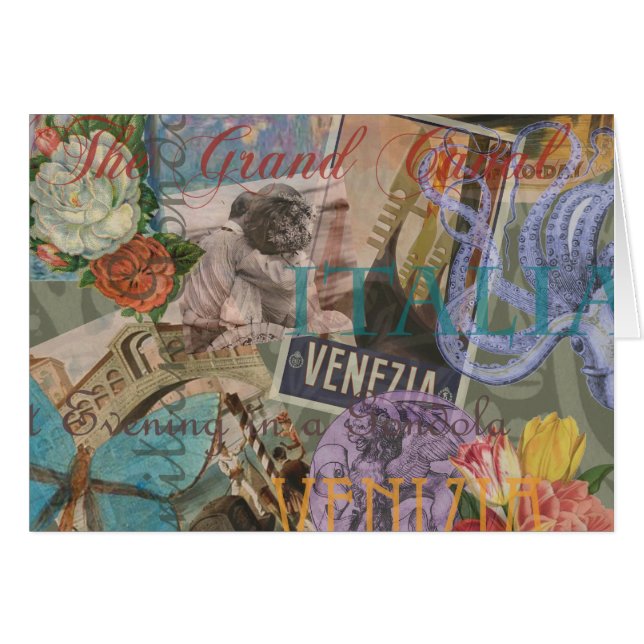 Venice Italy Travel Vintage Pretty Colourful Art (Front Horizontal)