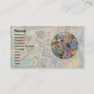 Venice Italy Travel Vintage Pretty Colourful Art Business Card