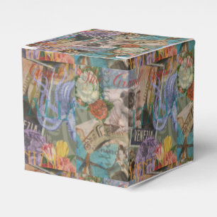 Venice Italy Travel Vintage Pretty Colourful Art Favour Box